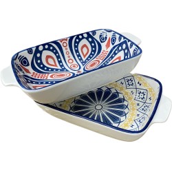 cerámica fantasía bowl rectangular c/asas C20 19cm largo vs. modelos