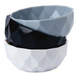 bowl plástico blanco/gris /negro chico KE05 11cm diámetro