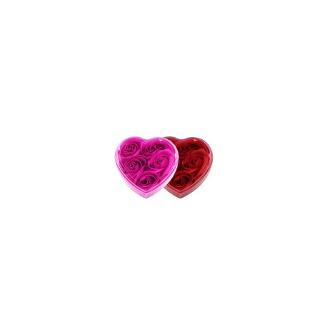 pétalos de jabón en caja corazón acrílica vs. colores ED40033