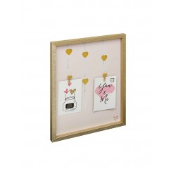 marco con broches WDC6634  con fondo rosa con corazones para 2 fotos de 10x15