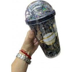 vaso plástico con sorbete espacial 2202062
