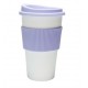 vaso plástico para café con agarre de silicona pastel 7506
