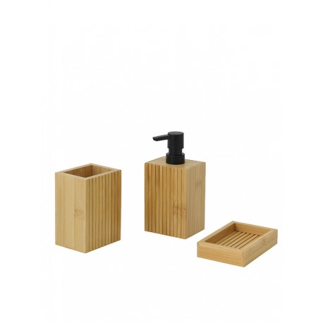 set de baño BA1040 dispenser de Jabon (8,5x6,5x17,5 cm ) /jabonera (12x8x2,5 cm) y porta Cepillo de Dientes (8,5x6,5x12 cm).