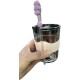 vaso de vidrio con gripp de goma y bombilla c/ aplique NS119703 vs. colores