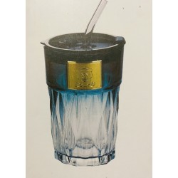 vaso de vidrio tapa plástica con sorbete osito OVSP4D