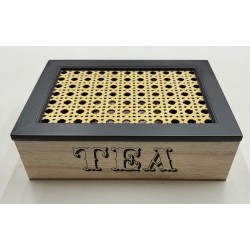 caja de madera p/ té ELG23002 6 divisiones