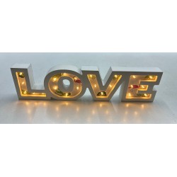 cartel luminoso a pila 9x35 cm MDF "LOVE" 110241