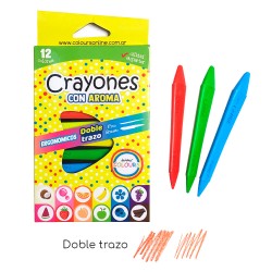 crayón doble trazo c/ aroma x 12 17733